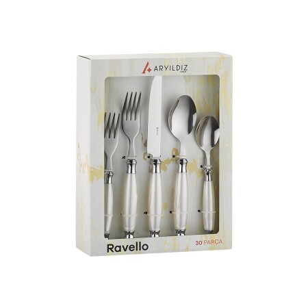 Aryıldız Ravello 30 Parça 6 Kişilik Çatal Kaşık Bıçak Takımı Krem - 7
