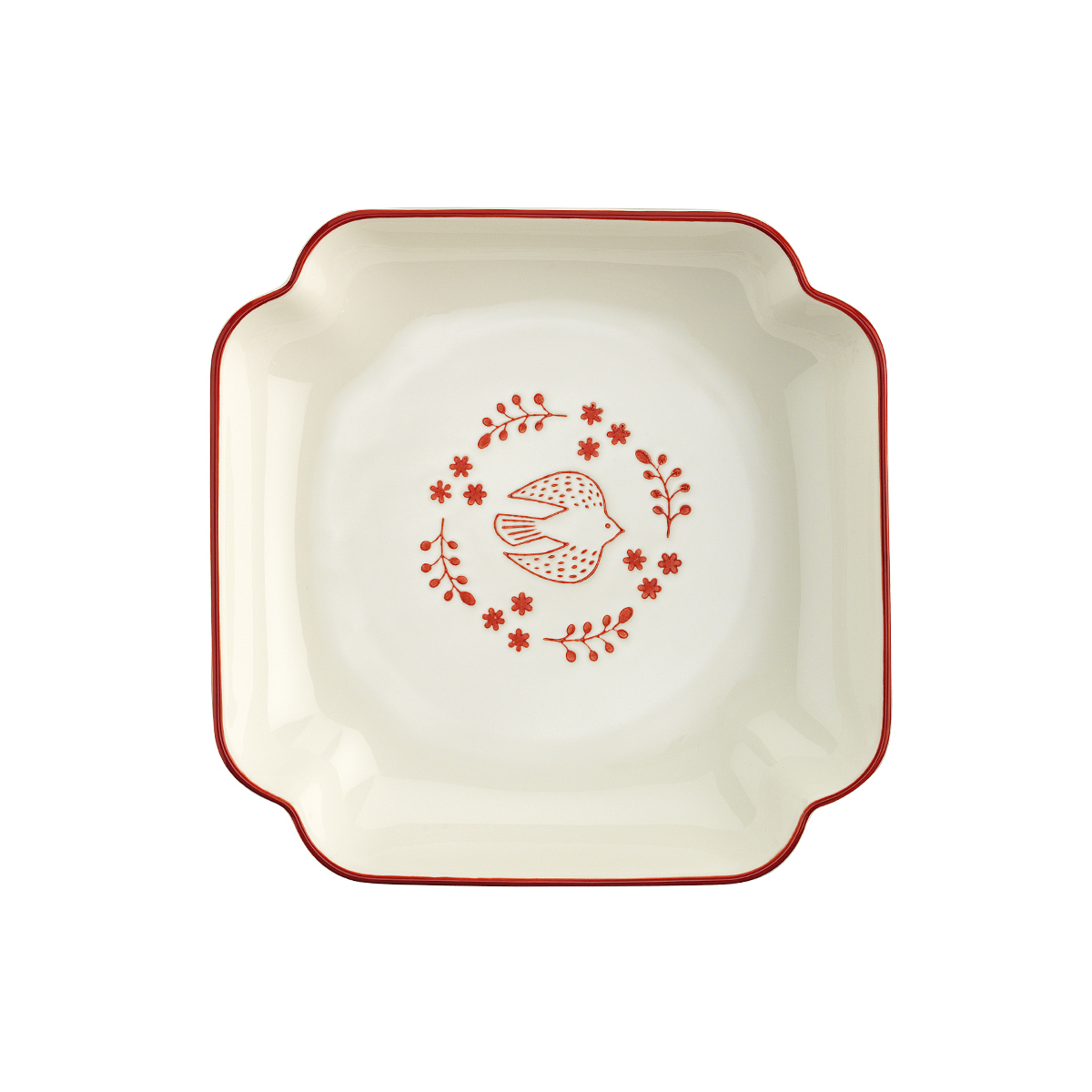 Aryıldız Red Bird Köşeli Tabak 19 cm