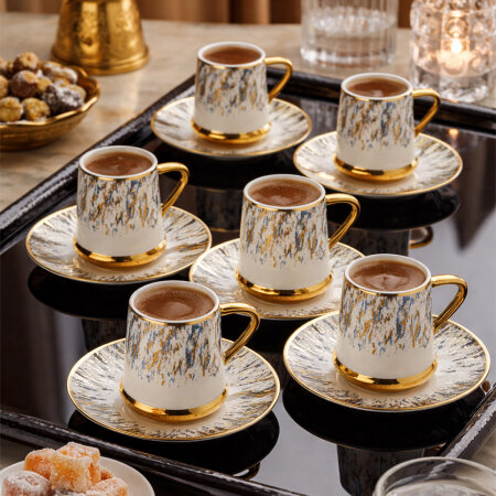 Aryıldız Revan 6 Kişilik Türk Kahve Fincan Takımı - 4