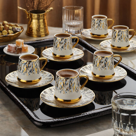 Aryıldız Revan 6 Kişilik Türk Kahve Fincan Takımı - 5