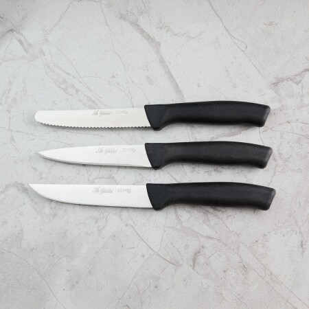 Aryıldız Rexa 3 Parça Sebze Bıçak Seti Siyah 10 cm - 4