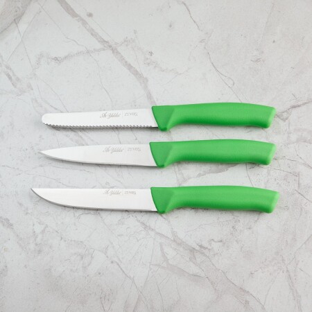 Aryıldız Rexa 3 Parça Sebze Bıçak Seti Yeşil 10 cm - 3