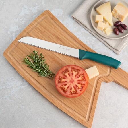 Aryıldız Rexa Tırtıklı Ekmek Bıçak Yeşil 19 cm - 1