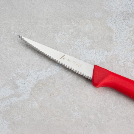 Aryıldız Rexa Tırtıklı Sebze Bıçak Kırmızı 10 cm - 4