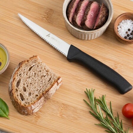 Aryıldız Rexa Tırtıklı Sebze Bıçak Siyah 10 cm - ARYILDIZ