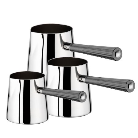 Aryıldız Roma Simli Siyah Cezve Takımı - ARYILDIZ