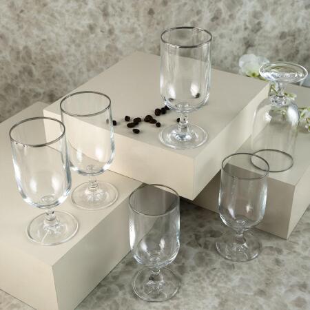 Aryıldız Rona 6’lı Kahve Yanı Su Bardağı Platin 200 ml - ARYILDIZ