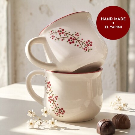 Aryıldız Rosella 2’li Seramik Kupa Kırmızı 150 ml - 3