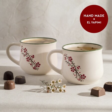 Aryıldız Rosella 2’li Seramik Kupa Yeşil 150 ml - 1