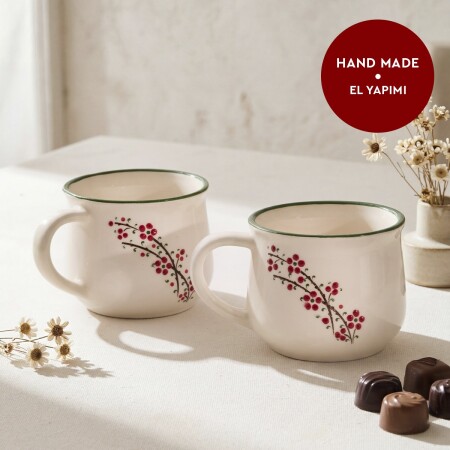 Aryıldız Rosella 2’li Seramik Kupa Yeşil 150 ml - 2