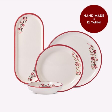 Aryıldız Rosella Kırmızı 14 Parça 6 Kişilik Kahvaltı Takımı - 5