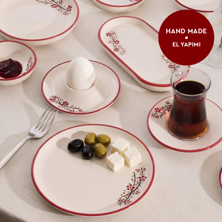 Aryıldız Rosella Kırmızı 36 Parça 6 Kişilik Kahvaltı Takımı - 2