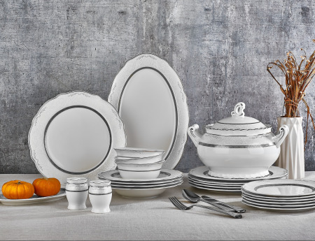 Aryıldız Royal Queen Cemile Sultan 60 Parça 12 Kişilik Yemek Takımı 60028 - ARYILDIZ