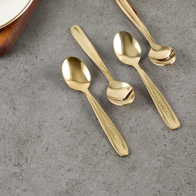 Aryıldız Sarmaşık Gold 6 Parça Çay Kaşığı - 1