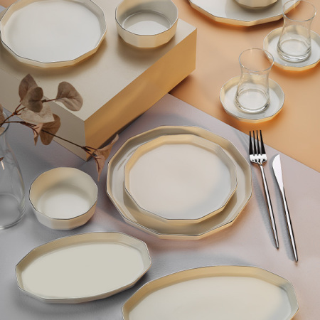 Aryıldız Sc Amber Platin 6 Kişilik 32 Parça Kahvaltı Takımı - ARYILDIZ