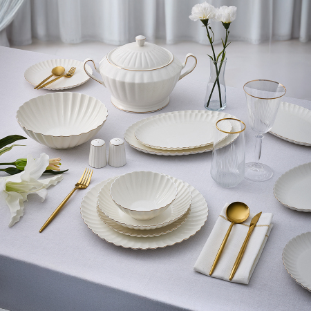 Aryıldız Sintra Gold 60 Parça 12 Kişilik Yemek Takımı - ARYILDIZ