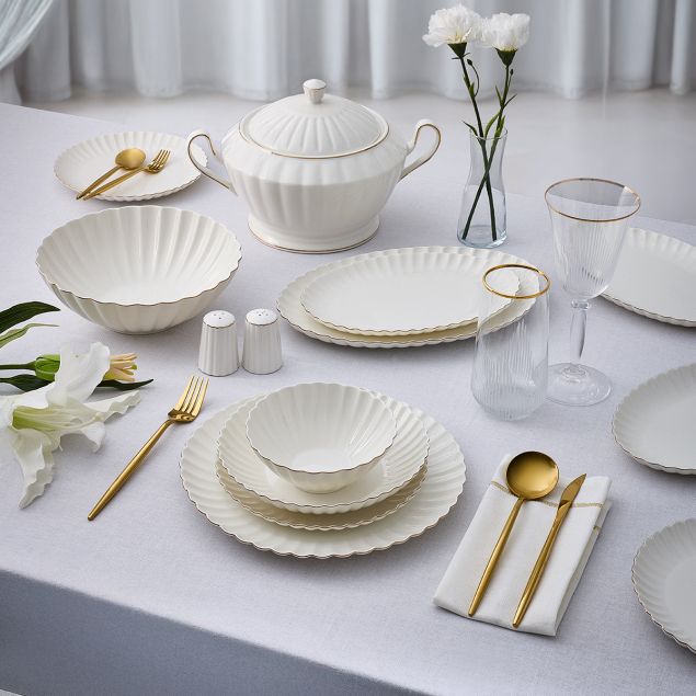 Aryıldız Sintra Gold 60 Parça 12 Kişilik Yemek Takımı - 1