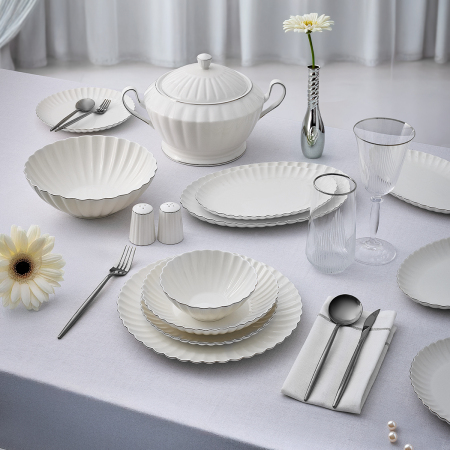 Aryıldız Sintra Platin 60 Parça 12 Kişilik Yemek Takımı - ARYILDIZ