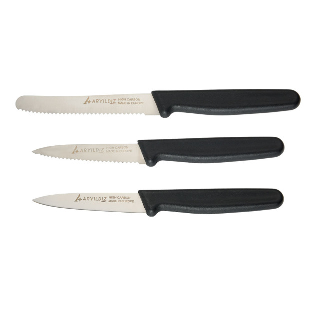 Aryıldız Solo 3 Parça Bıçak Seti Siyah - 4