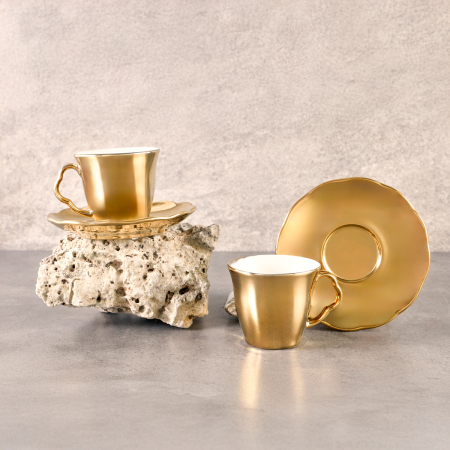 Aryıldız Stellar Gold 4 Parça 2 Kişilik Türk Kahve Fincan Takımı 90 ml - ARYILDIZ