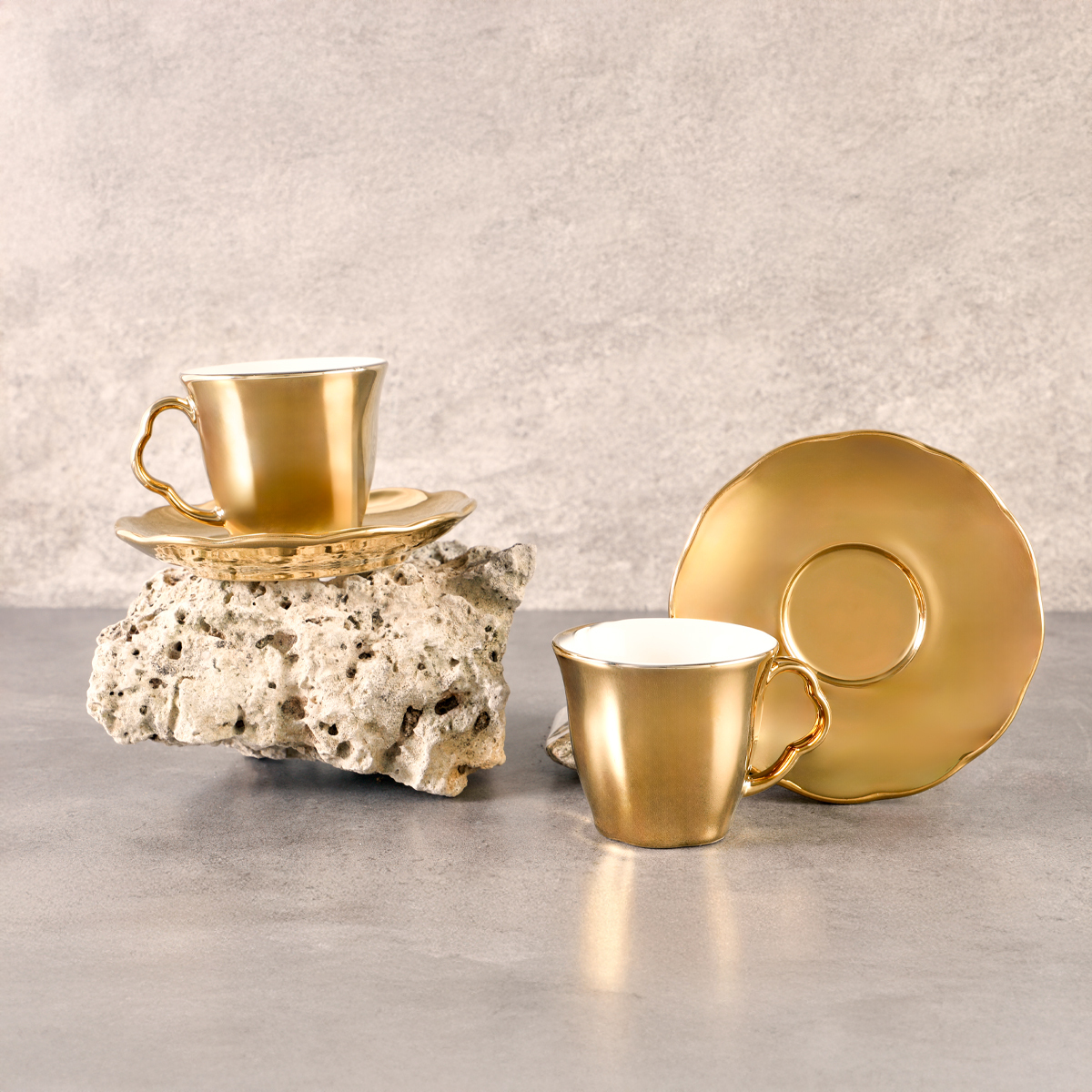 Aryıldız Stellar Gold 4 Parça 2 Kişilik Türk Kahve Fincan Takımı 90 ml