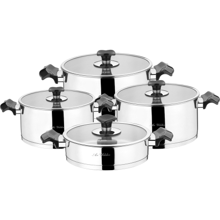 Aryıldız T-T King Simli Sıyah 8 Parça Tencere Set - ARYILDIZ