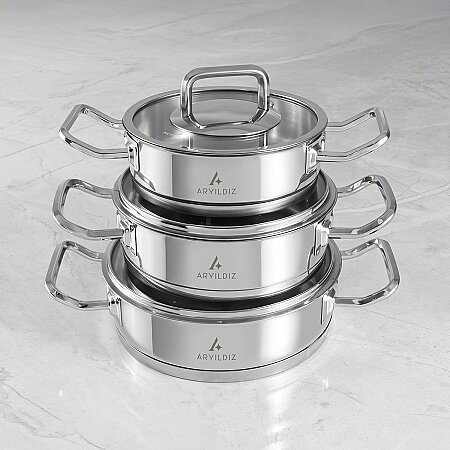 Aryıldız Vento Prestige 6 Parça Mini Tencere Seti - 3