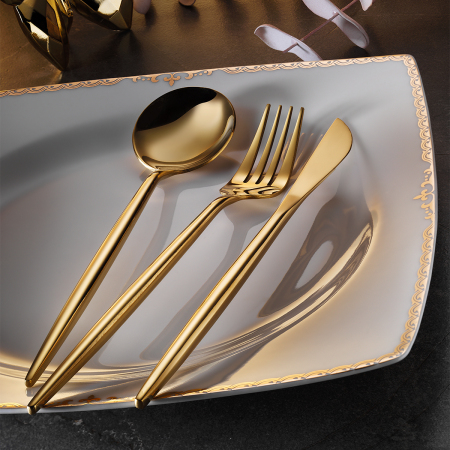 Aryıldız Versay Gold 36 Parça 6 Kişilik Çatal Kaşık Bıçak Takımı - ARYILDIZ