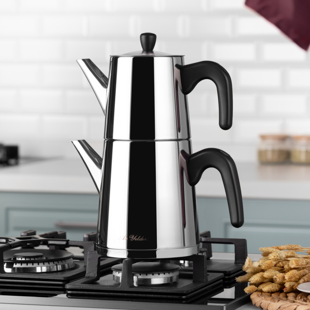 Aryıldız Viole Siyah Büyük Çaydanlık Takımı - 1