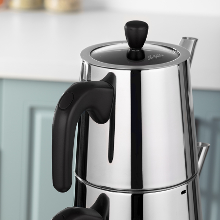 Aryıldız Viole Siyah Büyük Çaydanlık Takımı - 2