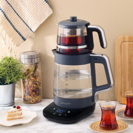 Aryıldız Vision Shine Çay Makinesi Antrasit Renkli