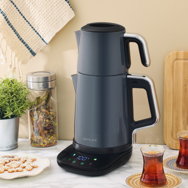 Aryıldız Vision Steel Çay Makinesi Antrasit - 1