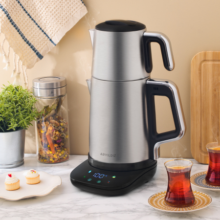Aryıldız Vision Steel Çay Makinesi İnox Renkli
