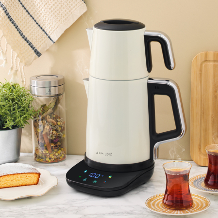 Aryıldız Vision Steel Çay Makinesi Krem - ARYILDIZ