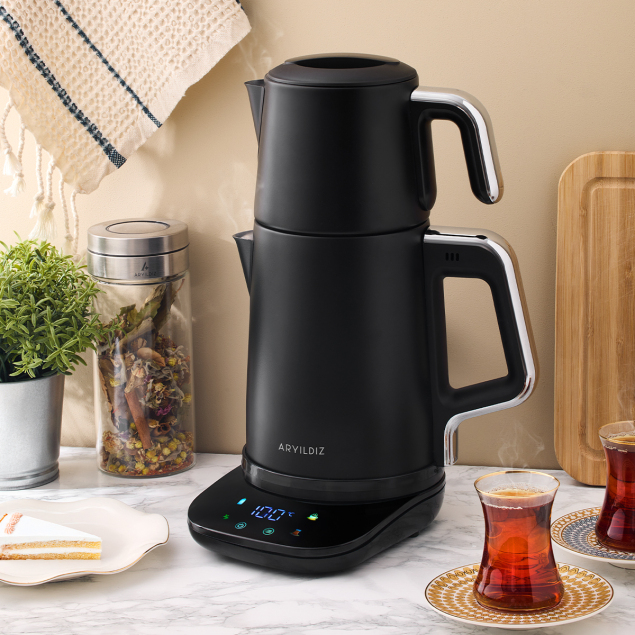 Aryıldız Vision Steel Çay Makinesi Mat Siyah - 1