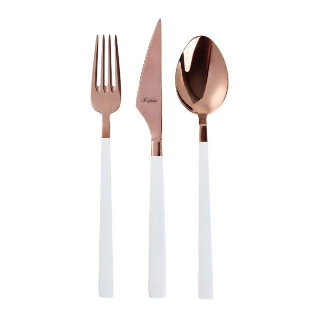 Aryıldız Vogue Bronz Beyaz 24 Parça 6 Kişilik Çatal Kaşık Bıçak Takımı - 4