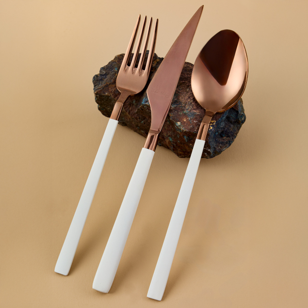 Aryıldız Vogue Bronz Beyaz 24 Parça 6 Kişilik Çatal Kaşık Bıçak Takımı - 2