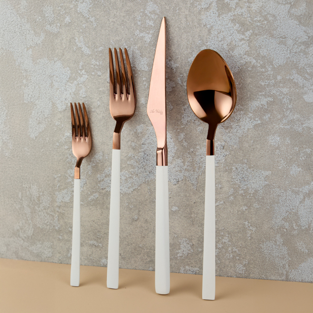 Aryıldız Vogue Bronz Beyaz 24 Parça 6 Kişilik Çatal Kaşık Bıçak Takımı - 3