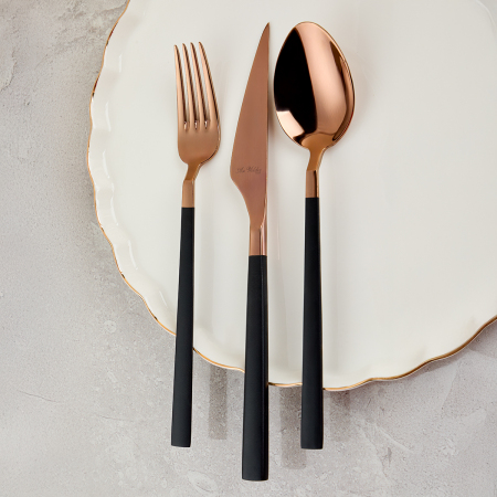 Aryıldız Vogue Bronz Siyah 24 Parça 6 Kişilik Çatal Kaşık Bıçak Takımı - 2