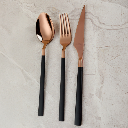 Aryıldız Vogue Bronz Siyah 24 Parça 6 Kişilik Çatal Kaşık Bıçak Takımı - 4
