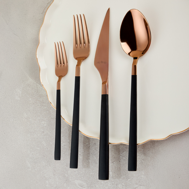 Aryıldız Vogue Bronz Siyah 24 Parça 6 Kişilik Çatal Kaşık Bıçak Takımı - 3