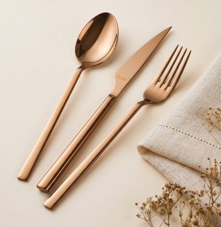 Aryıldız Vogue Pvd 24 Parça 6 Kişilik Çatak Kaşık Bıçak Seti Bronz - 2